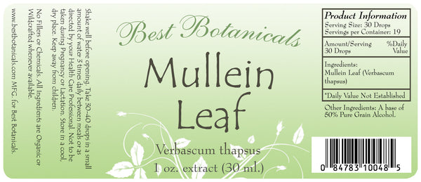 Mullein Leaf Extract Label