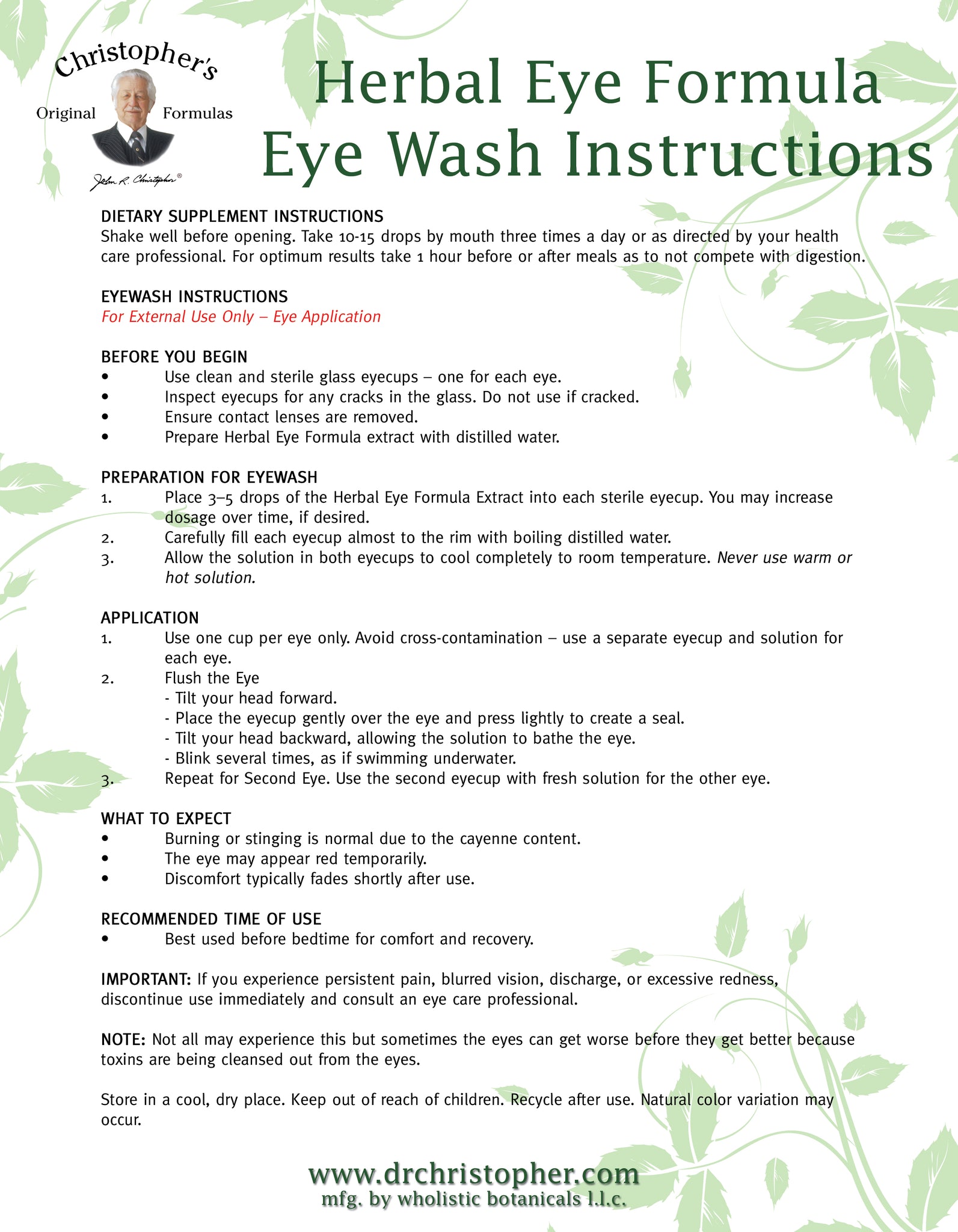 Herbal Eye Formula Extract | christophersoriginalformulas