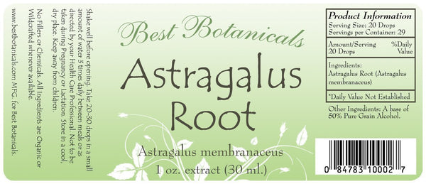Astragalus Root Extract Label