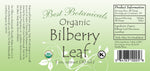 Organic Bilberry Leaf Extract Label