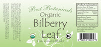 Organic Bilberry Leaf Extract Label