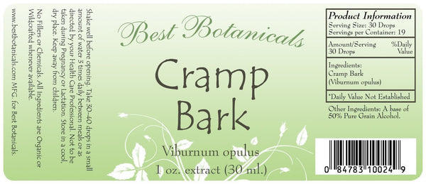 Cramp Bark Extract Label