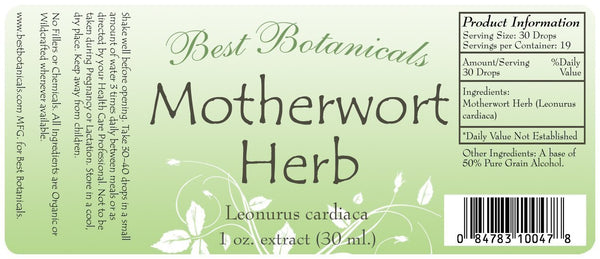 Motherwort Herb Extract Label