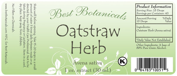Oat Straw Herb Extract Label