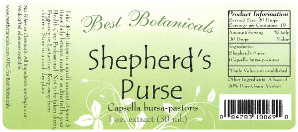 Shepherd's Purse Extract Label