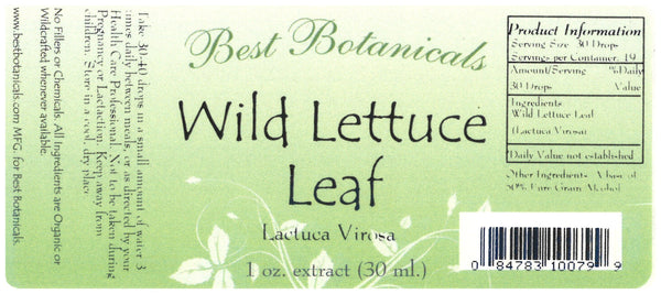 Wild Lettuce Leaf Extract Label