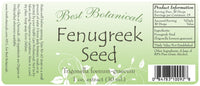 Fenugreek Seed Extract Label