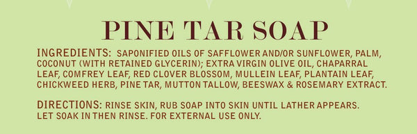 Pine Tar Soap Label