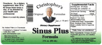 Sinus Plus Extract Label
