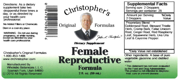 Female Reproductive Extract Label