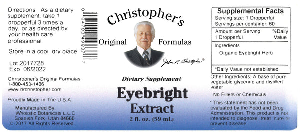 Eyebright Extract Label