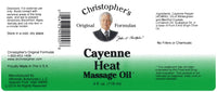 Cayenne Heat Massage Oil Label