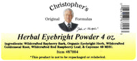 Herbal Eye Formula Powder Label
