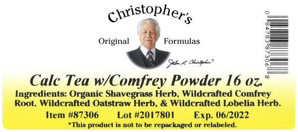 Calc Tea Powder Label