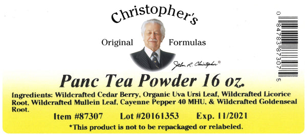 Panc Tea Powder Label