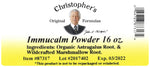 Immucalm Powder Label
