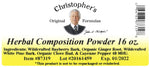 Herbal Composition Powder Label