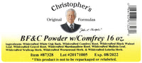 BF&C Powder Label