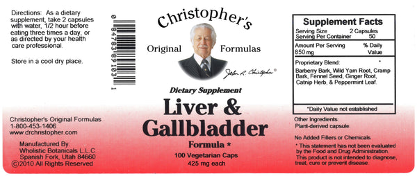 Liver & Gallbladder Capsule Label