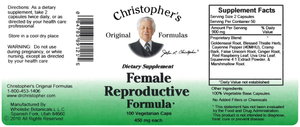 Female Reproductive Capsule Label