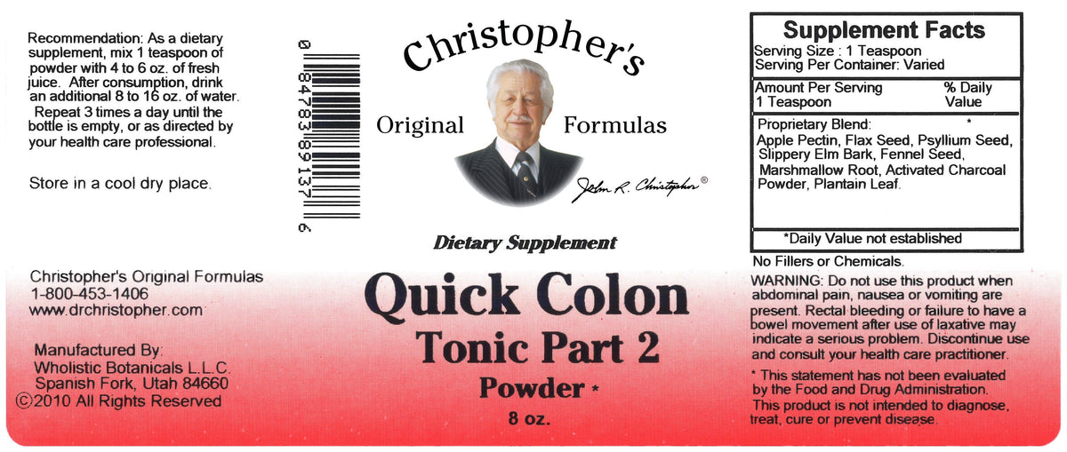 Quick Colon #2 Powder | christophersoriginalformulas