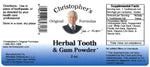 Herbal Tooth & Gum Powder Label