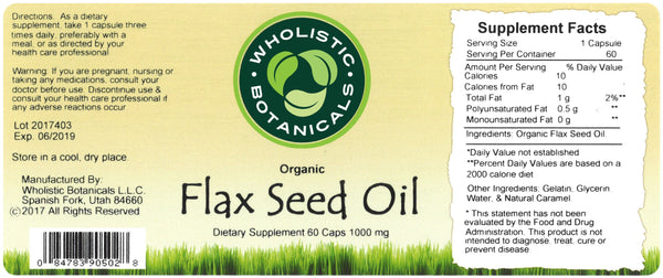 Flax Seed Oil Capsule Label