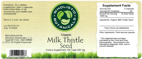 Milk Thistle Seed Capsule Label