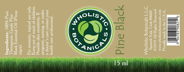 Pine Black Essential Oil Label